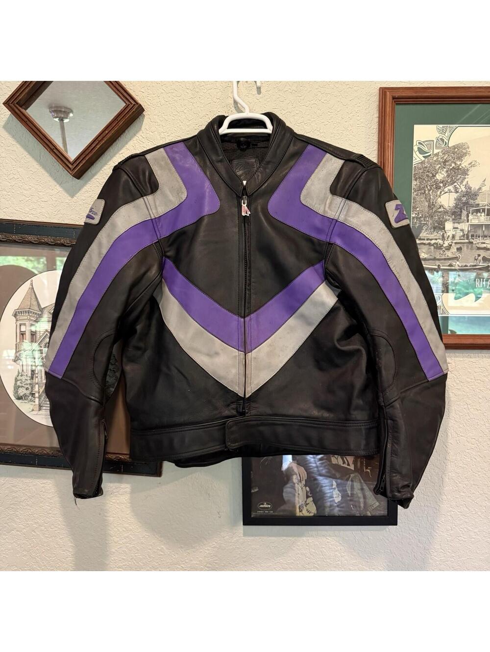 Vintage 90s RARE ZForce Motorcycle Racing Leather Jacket By Hein Gericke Size 50